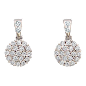 Tipperary Crystal White Simple CZ Disc Drop Earrings - Silver | 123588