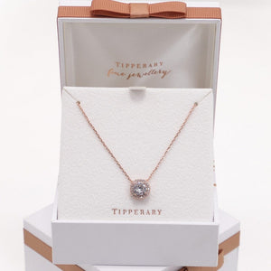 Tipperary Crystal Simple CZ Pendant - Rose Gold | 123595