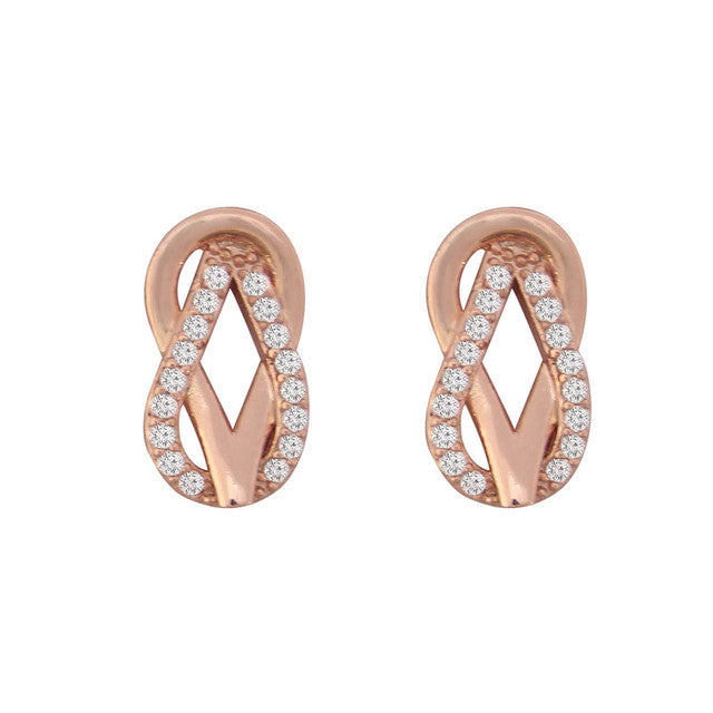 Tipperary Crystal Double Swirl Earrings - Rose Gold | 123601