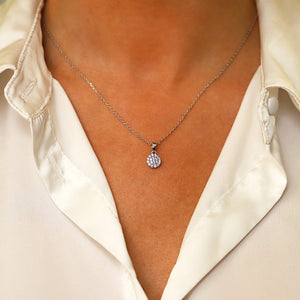 Tipperary Crystal White Simple CZ Disc Drop Pendant - Silver | 123632