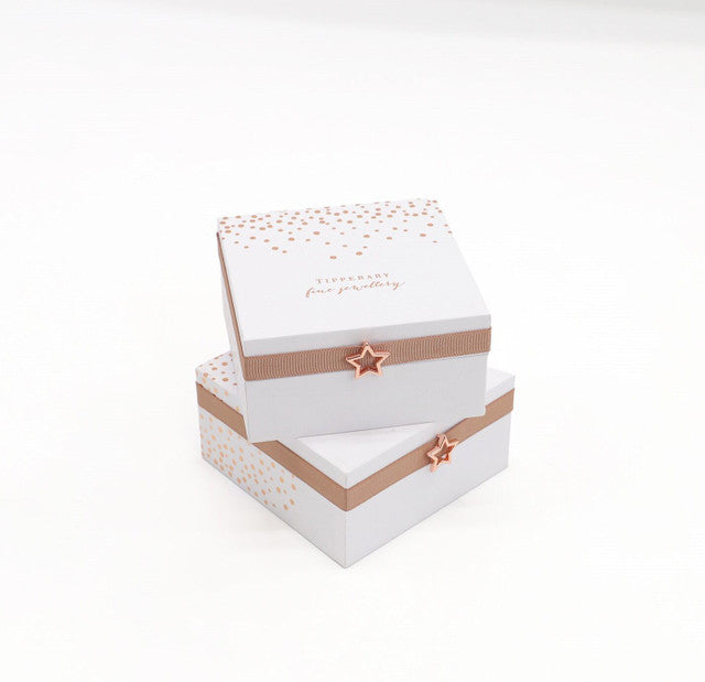 Tipperary Crystal Double Floating Pave Star Necklace - Rose Gold | 130036