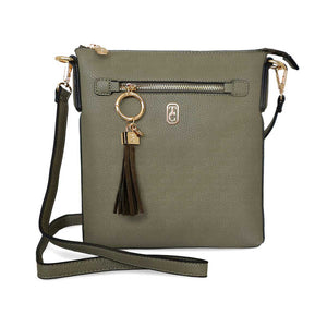 Tipperary Crystal The Chelsea Cross Body Pouch Handbag - Olive | 130388