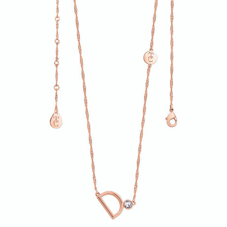 Tipperary Crystal Letter "D" Pendant - Rose Gold | 141650