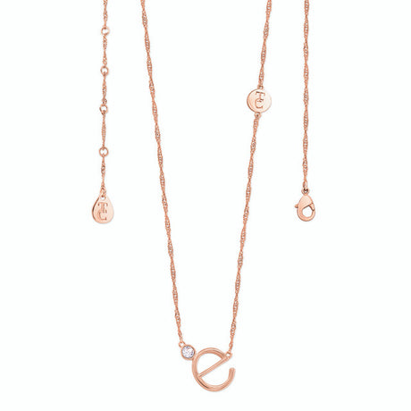 Tipperary Crystal Letter "E" Pendant - Rose Gold | 141667