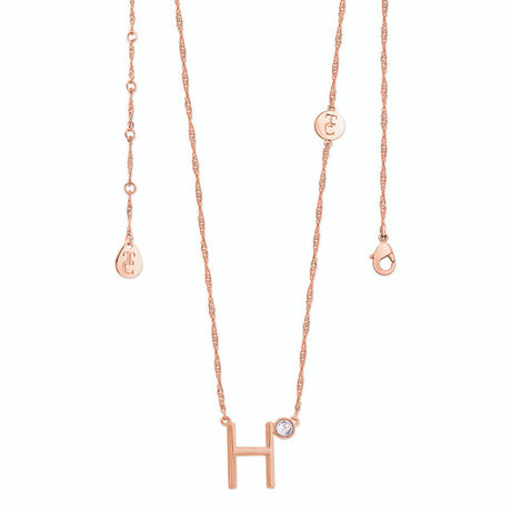 Tipperary Crystal Letter "H" Pendant - Rose Gold | 141698