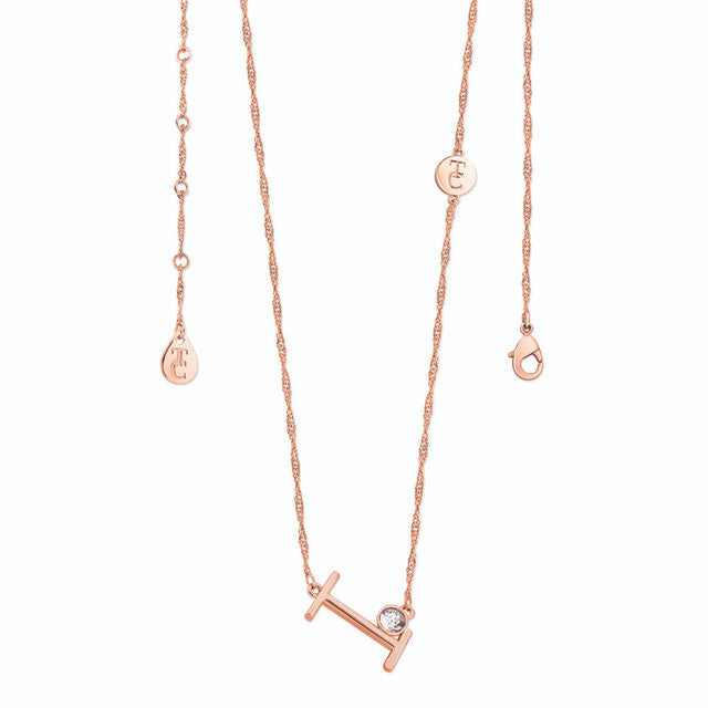 Tipperary Crystal Letter "I" Pendant - Rose Gold | 141704