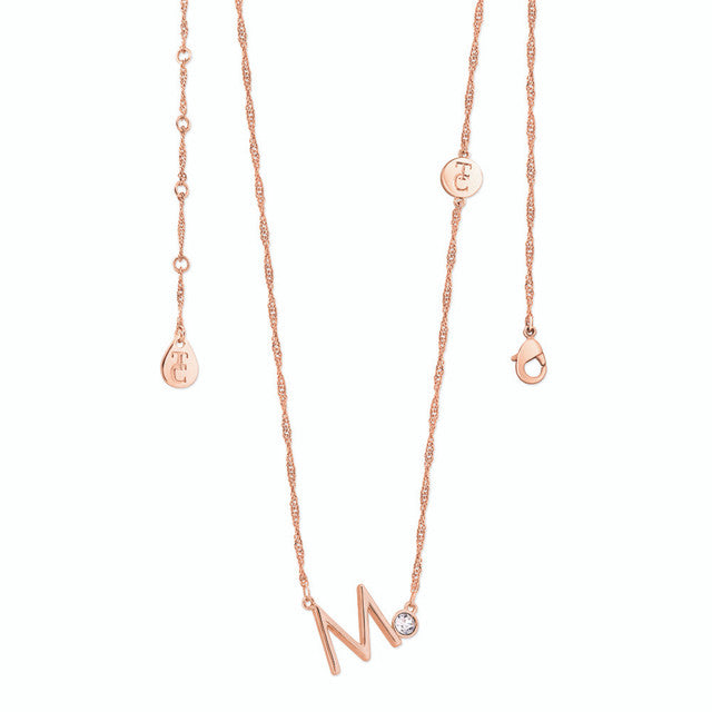 Tipperary Crystal Letter "M" Pendant - Rose Gold | 141742