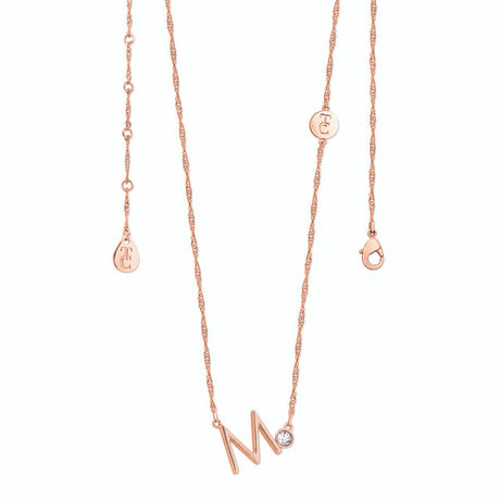 Tipperary Crystal Letter "M" Pendant - Rose Gold | 141742