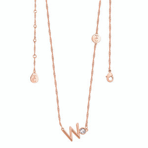 Tipperary Crystal Letter "W" Pendant - Rose Gold | 141827