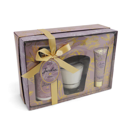 Tipperary Crystal Jardin Lavender Candle and Handcream Tube & Pump Gift Set | 146488