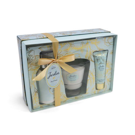 Tipperary Crystal Jardin Pear & Freesia Candle and Handcream Tube & Pump Gift Set | 146495