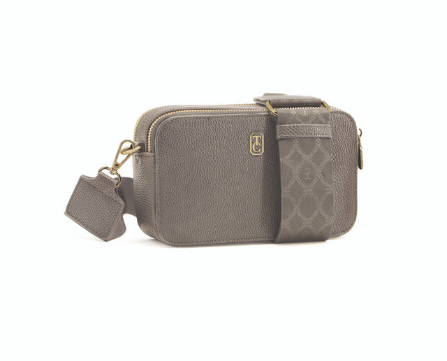 Tipperary Crystal Miami Mini Crossbody Handbag with Shoulder Strap - Grey | 166530