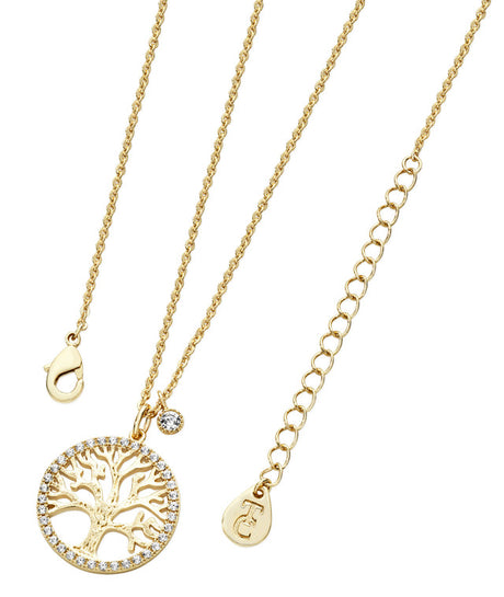 Tipperary Crystal Tree Of Life Necklace & CZ Circumference - Gold | 166691