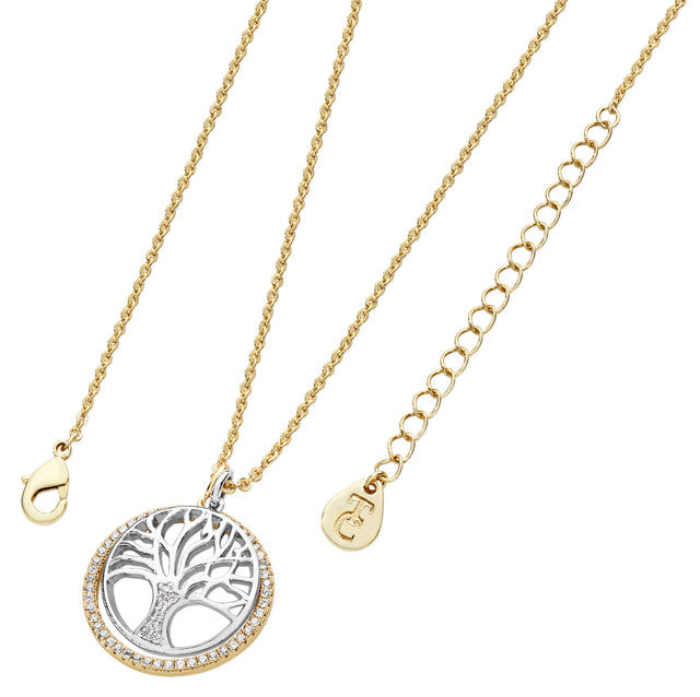 Tipperary Crystal Floating Tree Of Life CZ Circle - Gold and Silver | 166721