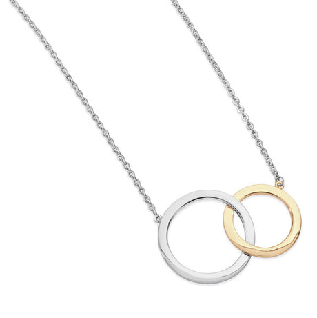 Tipperary Crystal Interlocking Circles Pendant - Silver and Gold | 166790