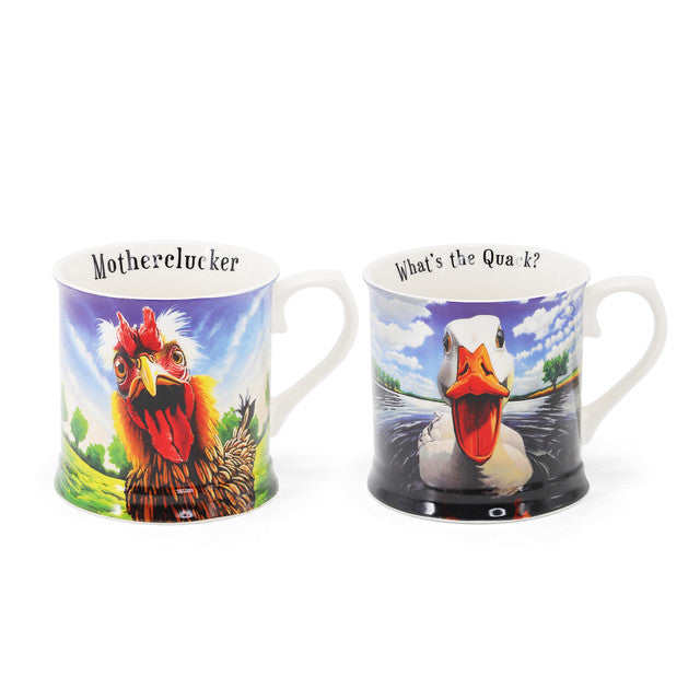 Eoin O Connor Beyond the Herd Tankard Mug Set of 2 - Duck / Hen | 169265