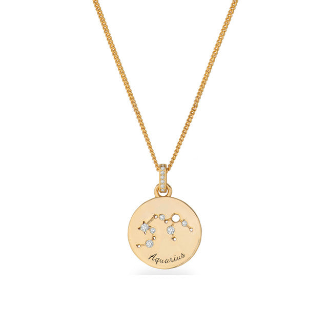 Tipperary Crystal Zodiac Gold Pendant - Aquarius | 169685