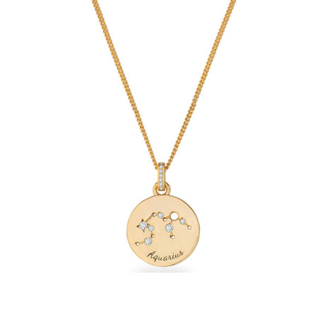 Tipperary Crystal Zodiac Gold Pendant - Aquarius | 169685