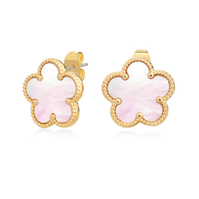 Tipperary Crystal Le Fleur Collection Mop Earrings - Yellow Gold | 170971