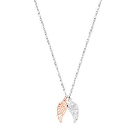 Tipperary Crystal Angel Wings Pendant - Rose Gold and Silver | 172357