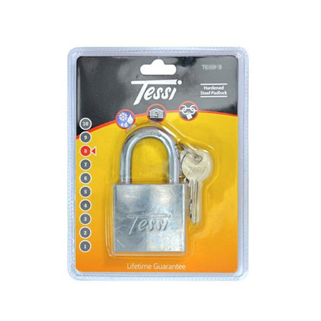 Tessi 61mm Hardened Steel Chrome Plated Padlock | TE61HS