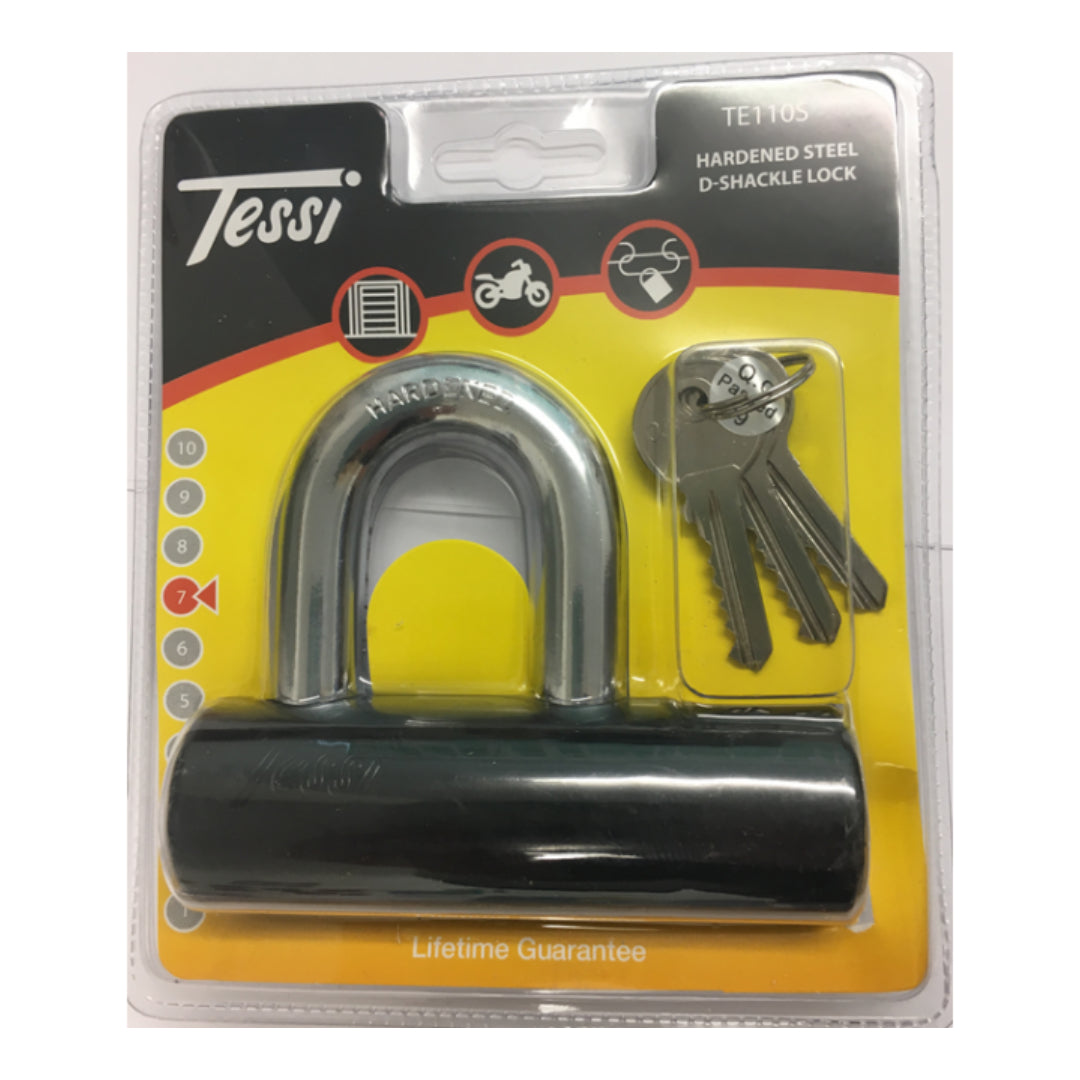 Tessi 110mm Hardened Steel D-Shackle Padlock | TE110S