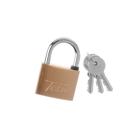 Tessi 50mm Solid Brass Shrouded Padlock - Nickel Plated | TE50SHROUD