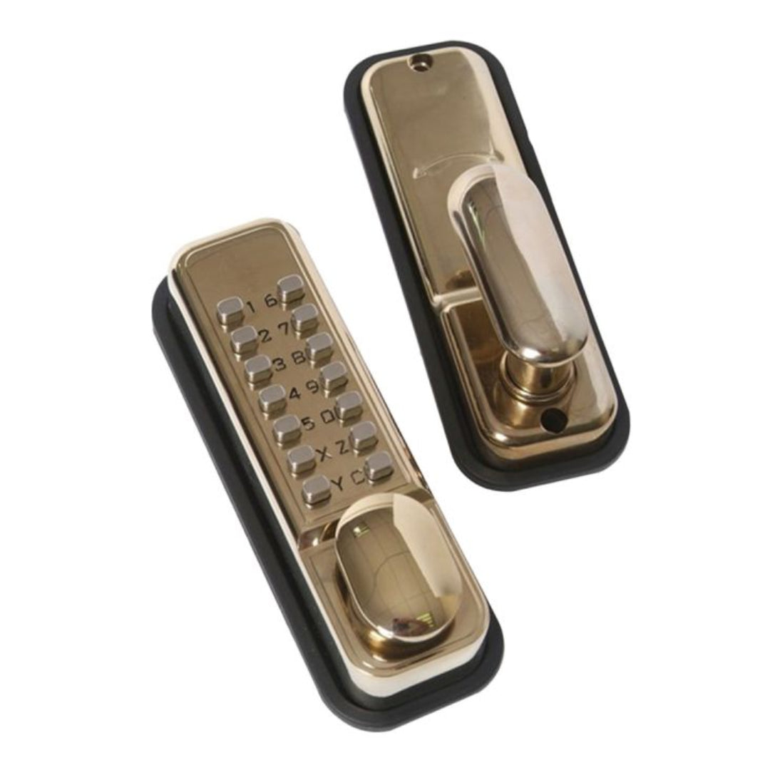 Tessi Digital Push-Button Door Lock - Brass | TKPBLEASYB