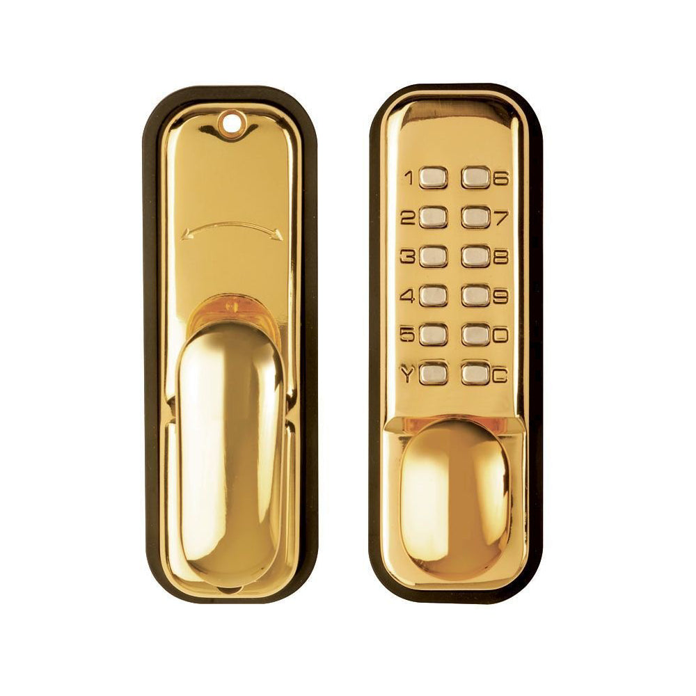 Tessi Digital Push Button Door Lock Easy Code - Brass | TKYBLEASYBB