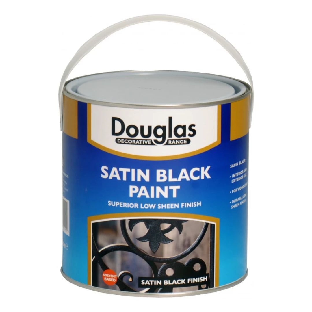 Douglas Wood and Metal Paint 2.5 Litre - Satin Black | DPF0250