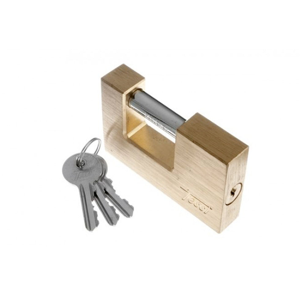 Tessi 70mm Rectangular Brass Shutter Lock Padlock | TEA70