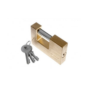 Tessi 90mm Rectangular Brass Shutter Lock Padlock | TEA90