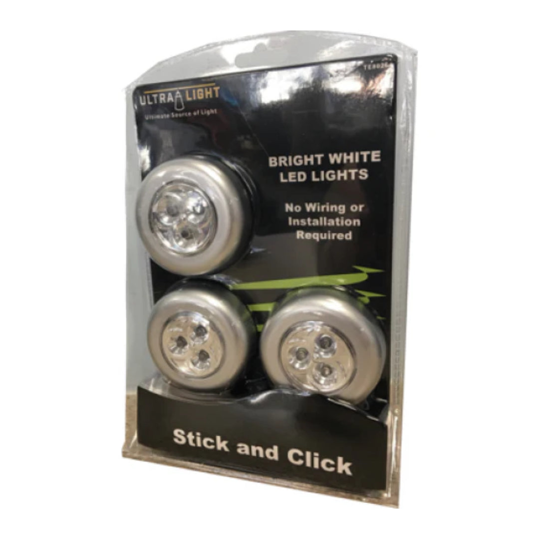 Ultralight 3 Pack Stick and Click LED Lights | TE8026