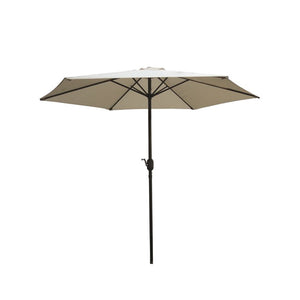 Aluminium Wind Up Garden Parasol Umbrella 2.7m Crank & Tilt - Taupe