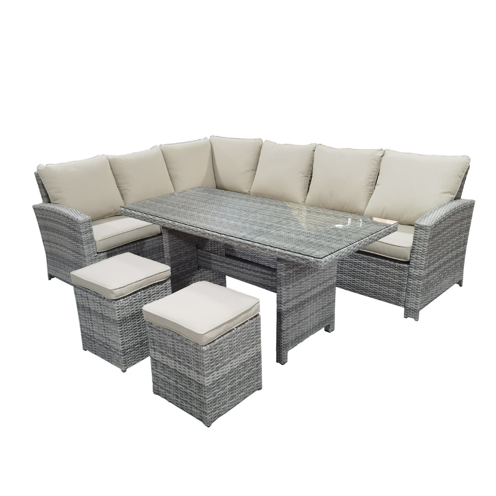 Capri Rattan Corner Garden Furniture Dining Set | 241355