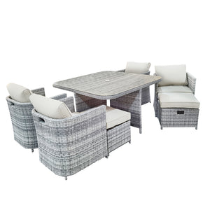 Capri 4 + 4 Seater Rattan Cube Garden Furniture Set | 241358