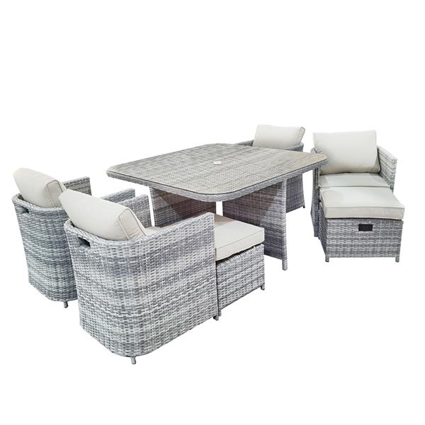 Capri 4 + 4 Seater Rattan Cube Garden Furniture Set | 241358