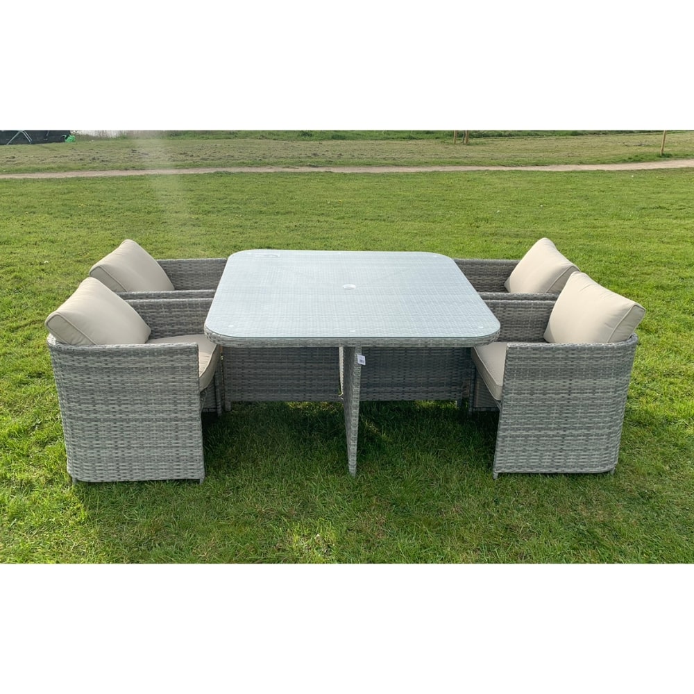 Capri 4 + 4 Seater Rattan Cube Garden Furniture Set | 241358