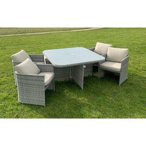 Capri 4 + 4 Seater Rattan Cube Garden Furniture Set | 241358