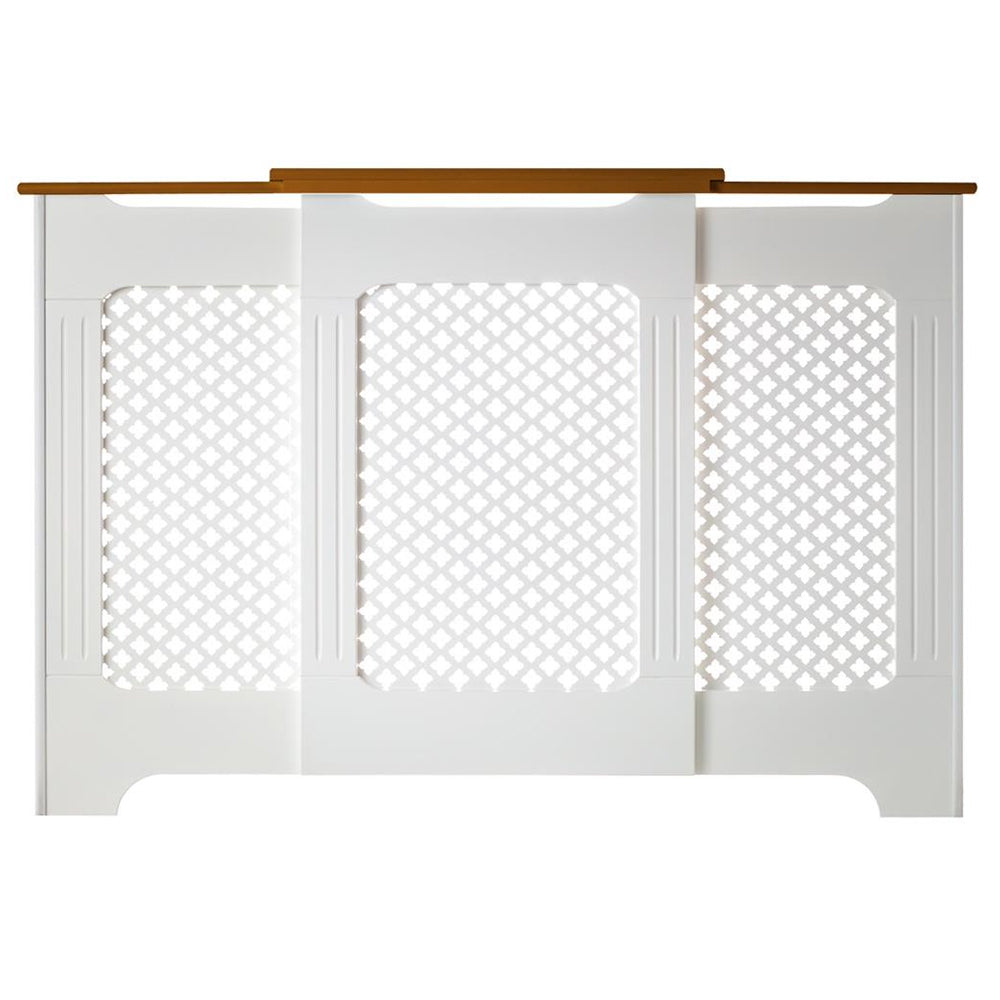 Tema Classic Adjustable Radiator Cabinet Cover - White & Oak - Medium | RADCAD202WK