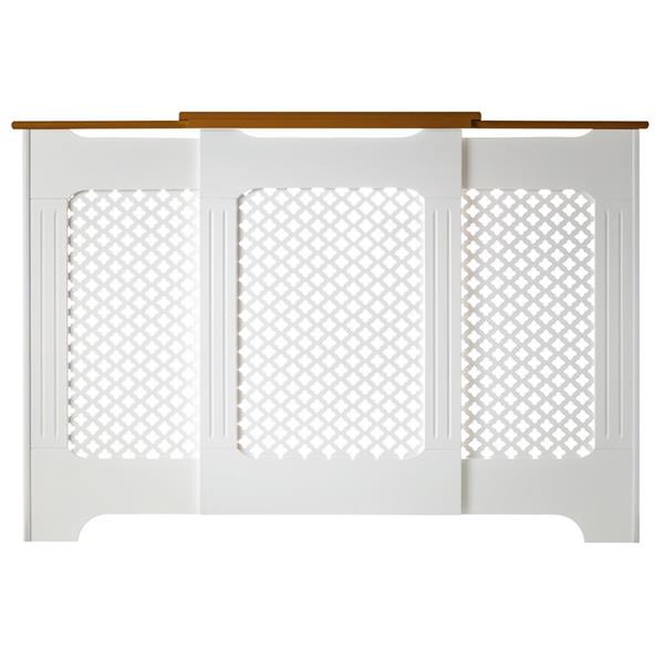 Tema Classic Adjustable Radiator Cabinet Cover - White & Oak - Medium | RADCAD202WK