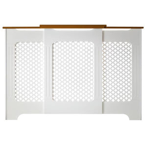 Tema Classic Adjustable Radiator Cabinet Cover - White & Oak - Large | RADCAD203WK
