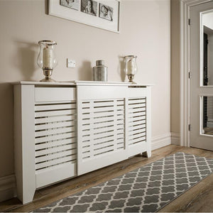 Tema Contempory Adjustable Radiator Cabinet Cover - White - Large | RCDCAD03W