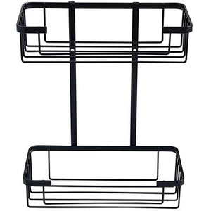 Tema 2 Tier Wire Basket for Shower - Black | TWW2COSB