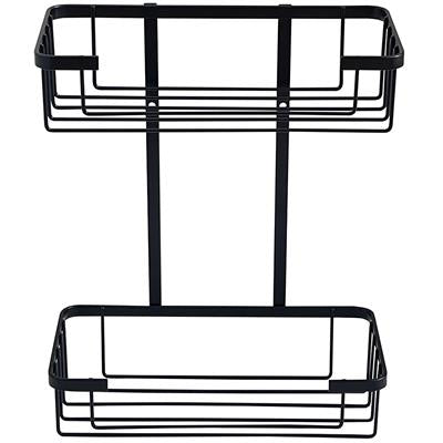 Tema 2 Tier Wire Basket for Shower - Black | TWW2COSB