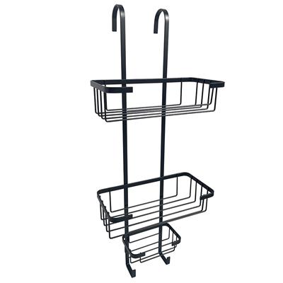 Tema 3 Tier Hook Over Basket Caddy for Shower - Black | TWW3HBB