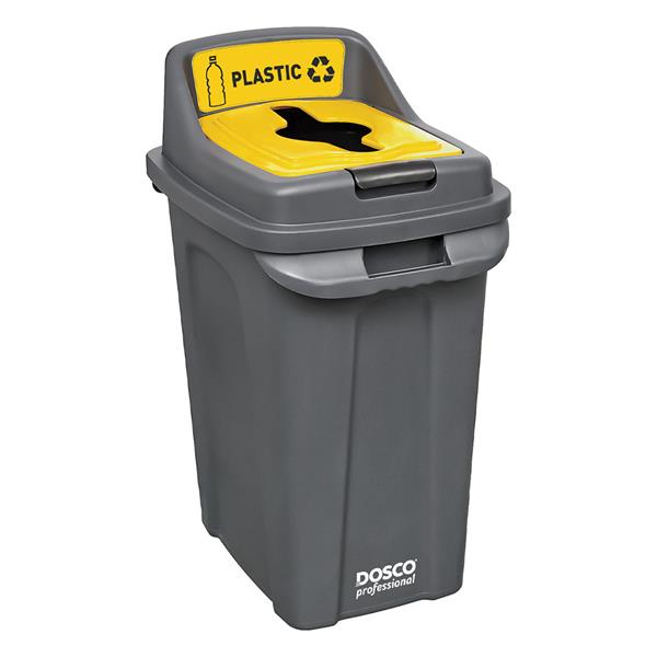 Dosco Recycling Bin 70 Litre - Black / Yellow  - Plastic | 55373