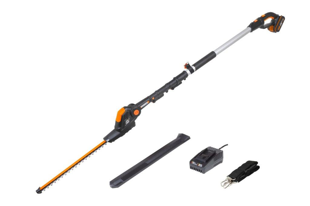 Worx Powershare 20V Cordless Pole Hedge Trimmer 45cm with 2.0ah Battery | WG252E