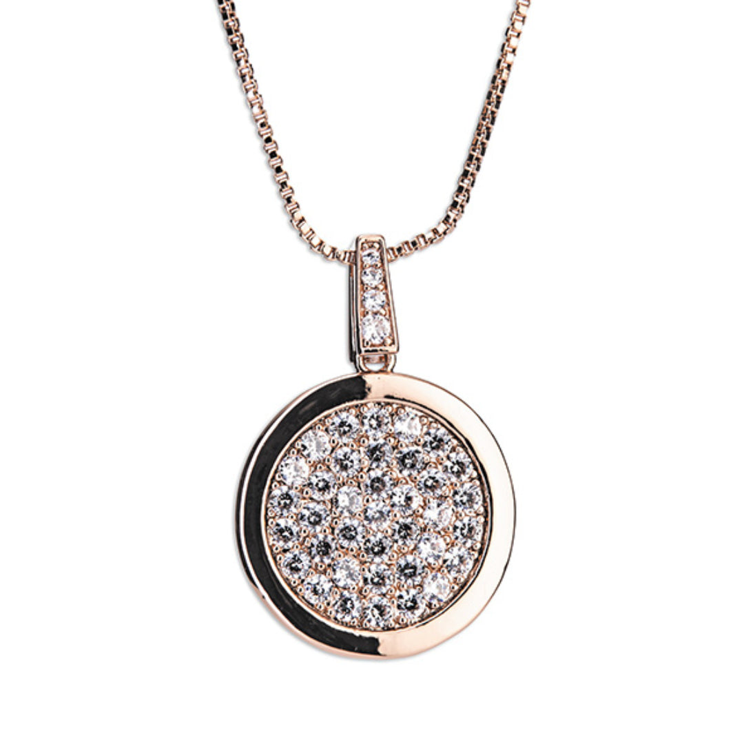 Newgrange Living Diamante Round Pendant - Rose Gold | 600006