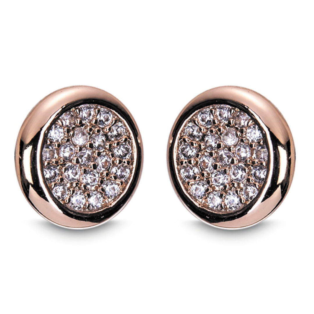 Newgrange Living Diamante Round Earrings - Rose Gold | 600019